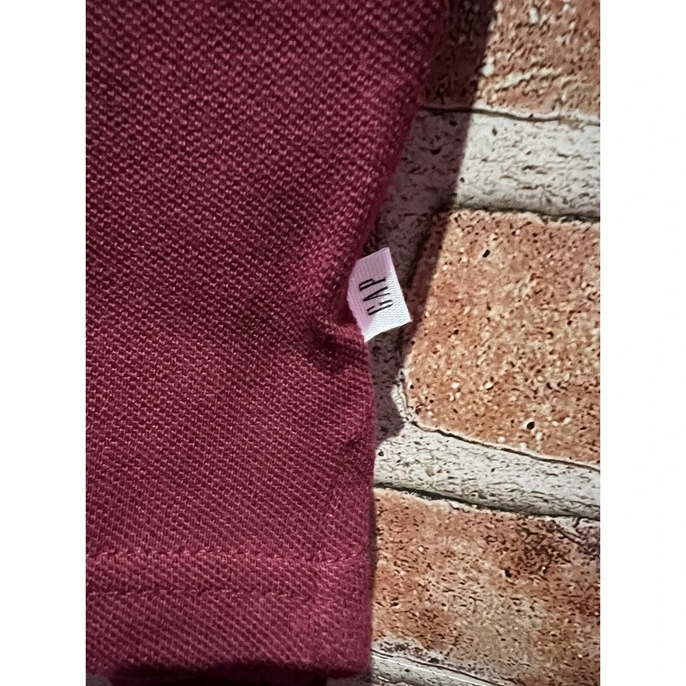 Gap Kids Size Large Solid Burgundy Collared ShortSlv Button Up School Polo Shirt